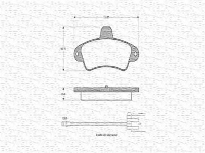 MAGNETI MARELLI 363702160366 -  Комплект тормозных колодок, дисковый тормоз